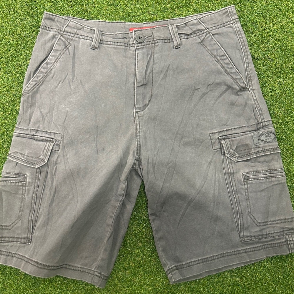 Unionbay Mens Gray Cargo‎ Shorts Utility Pockets Outdoor Casual Size 35